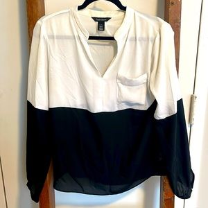 White House Black Market - Color Block Flowy Blouse - Size 6
